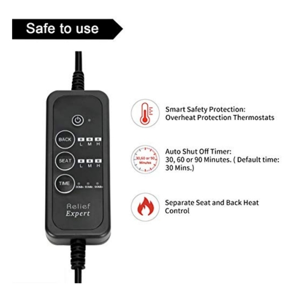 Universal Fit Car Seat Heater Warmer, Heated Seat Cover with Auto Shut Off - Picture 12 of 12